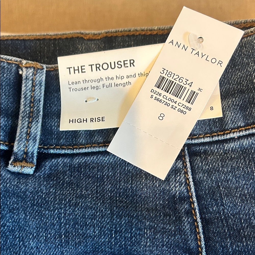 Ann Taylor Dark Blue Trouser Leg Jeans NWT